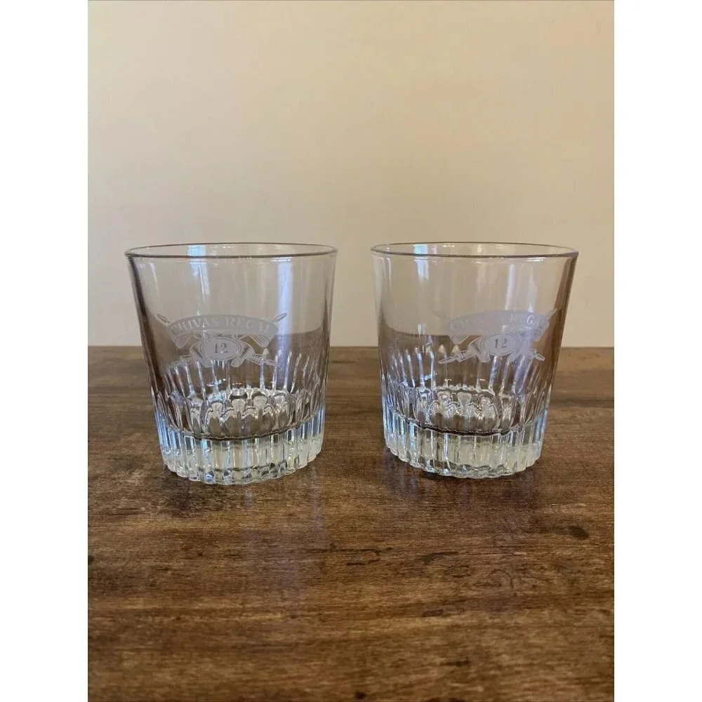 2 CHIVAS REGAL 12 Rocks Whiskey Cocktail Scotch Whiskey Glass